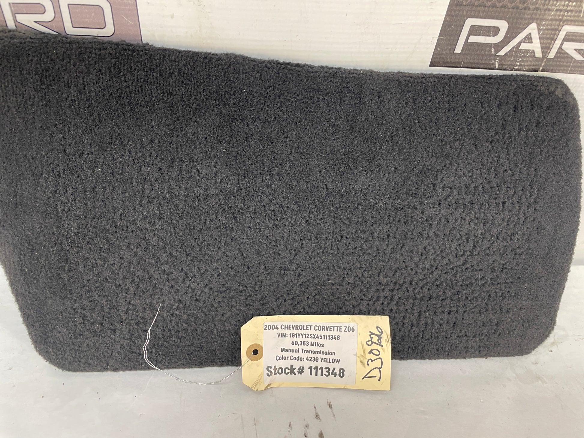 2004 Chevy C5 Corvette Z06 RH Passenger Footwell Floor Carpet Fuse Kick Panel Cover OEM - Day's Parts Yard
