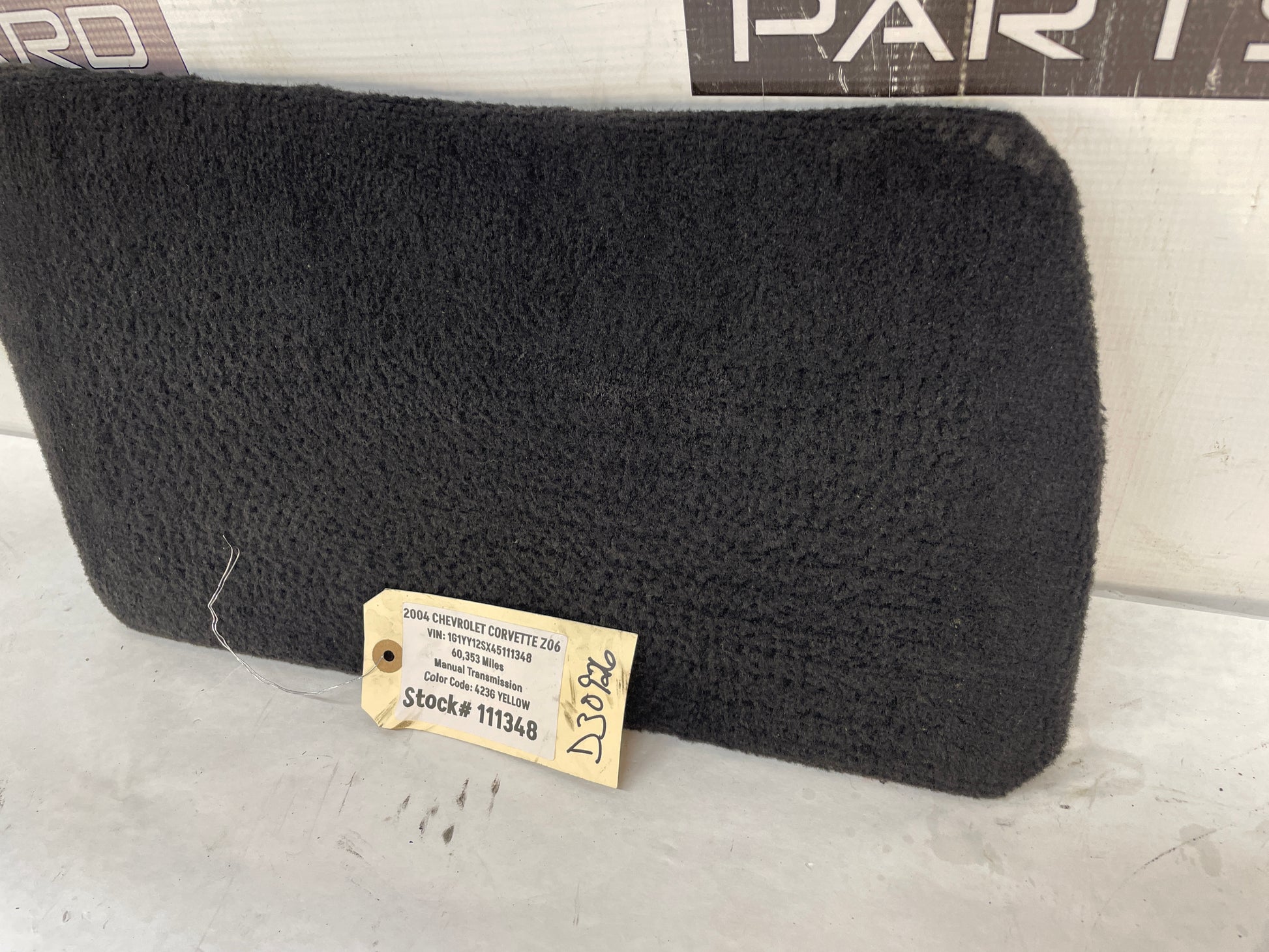 2004 Chevy C5 Corvette Z06 RH Passenger Footwell Floor Carpet Fuse Kick Panel Cover OEM - Day's Parts Yard