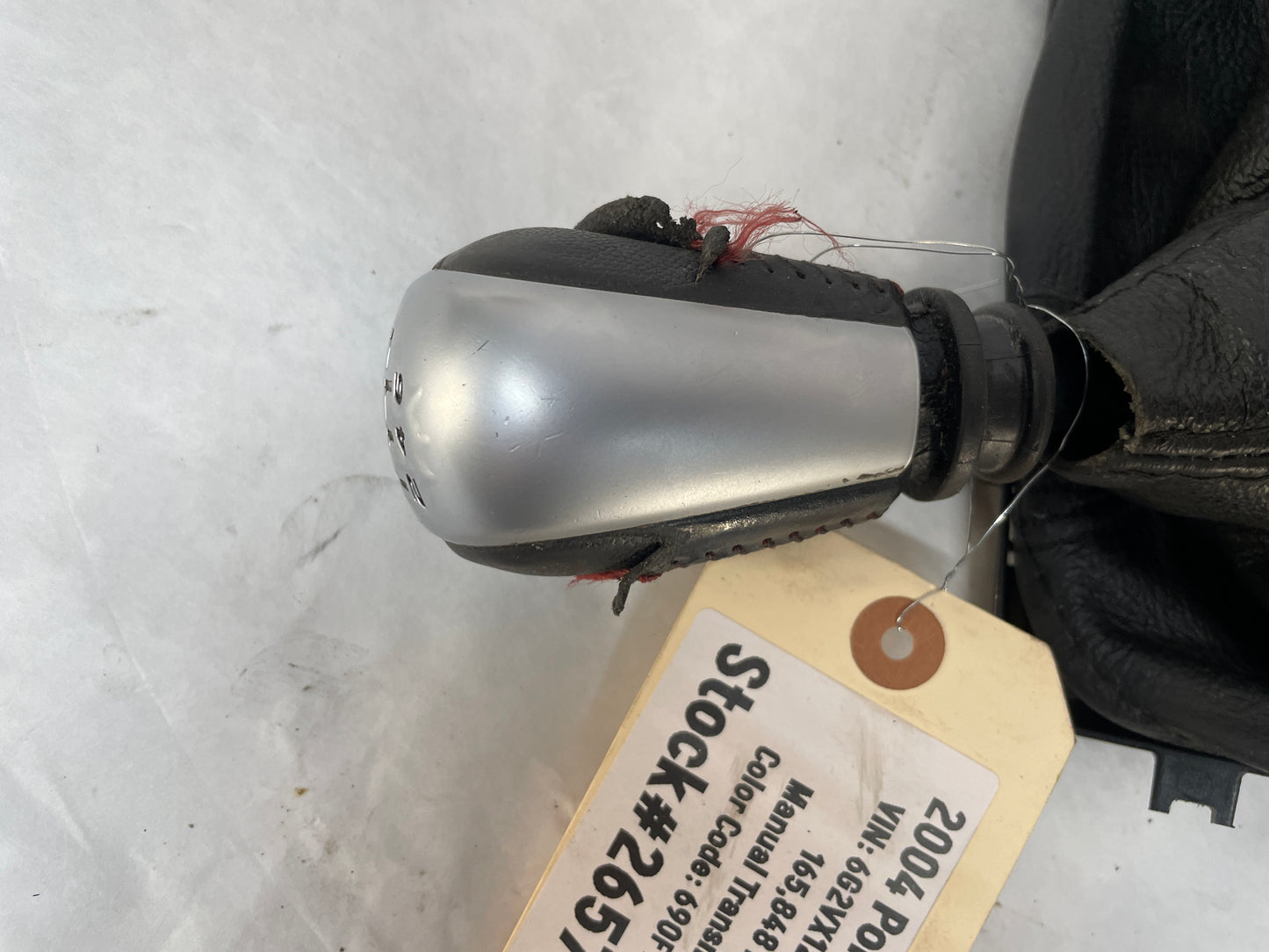 2004 Pontiac GTO Shifter Knob w/ Boot Black Leather OEM - Day's Parts Yard
