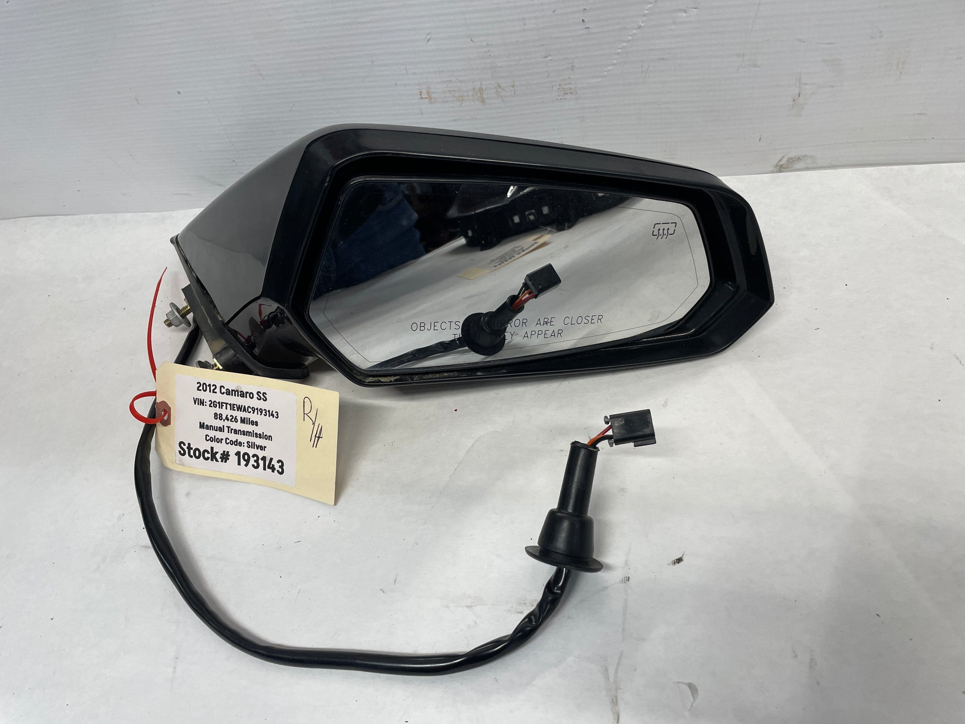 2012 Chevy Camaro SS RH Passenger Exterior Mirror Black OEM - Day's Parts Yard