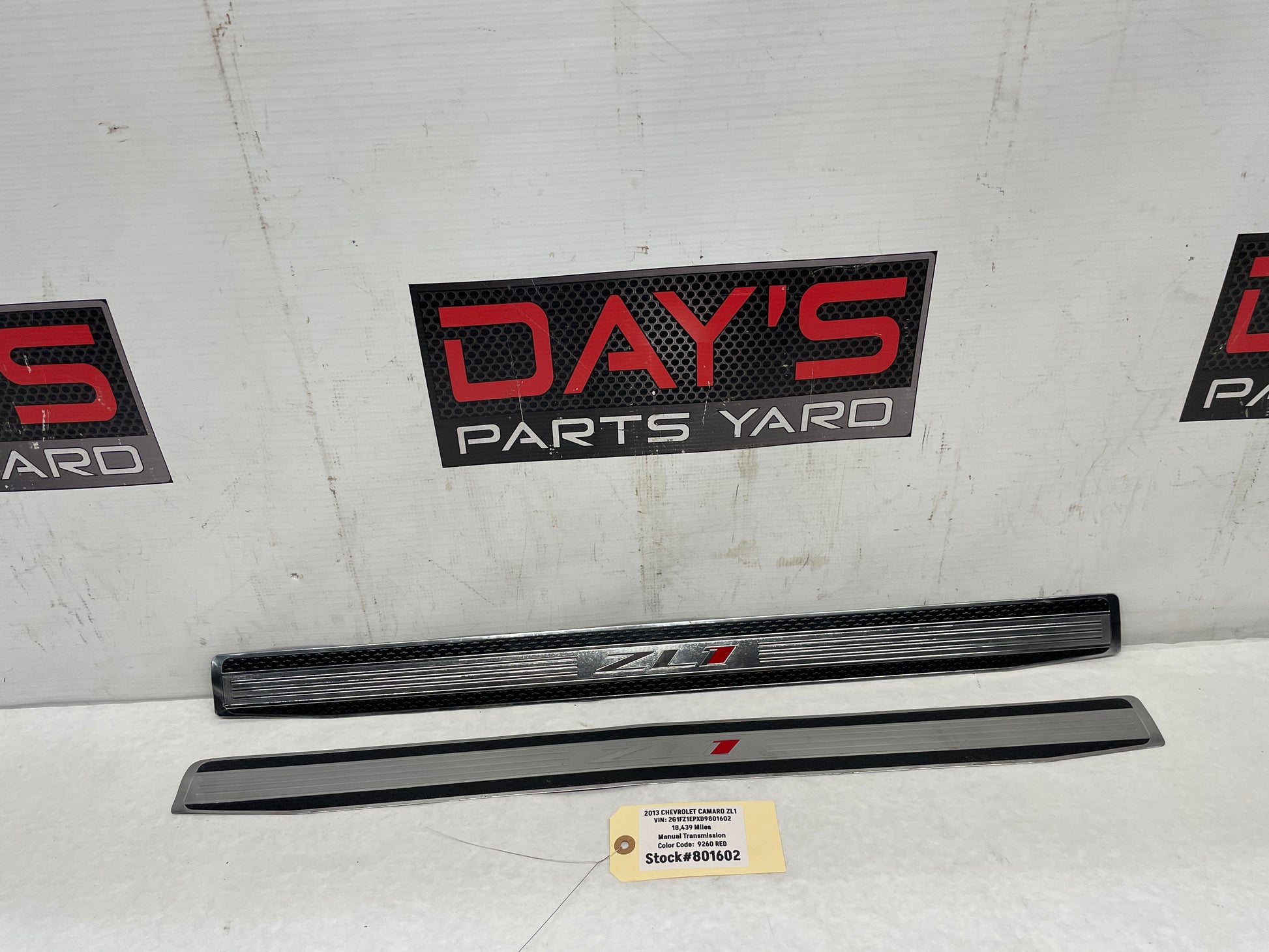 2013 Chevy Camaro ZL1 RH & LH Door Sill Scuff Plate Insert Strips OEM - Day's Parts Yard