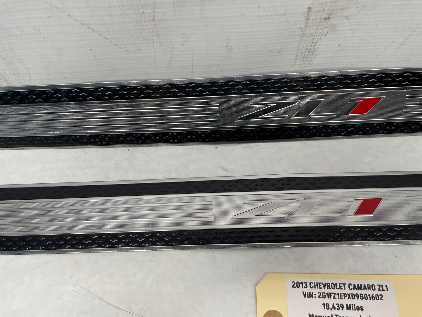 2013 Chevy Camaro ZL1 RH & LH Door Sill Scuff Plate Insert Strips OEM - Day's Parts Yard