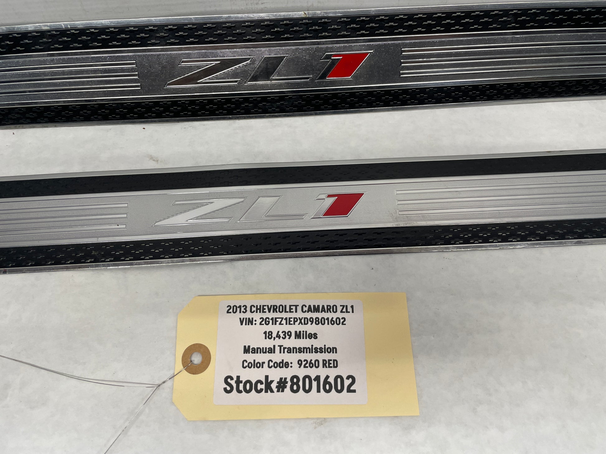 2013 Chevy Camaro ZL1 RH & LH Door Sill Scuff Plate Insert Strips OEM - Day's Parts Yard