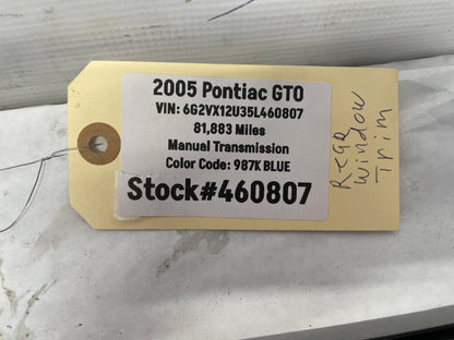 2005 Pontiac GTO RH & LH Rear Window Glass Trim Retainer Moldings OEM - Day's Parts Yard
