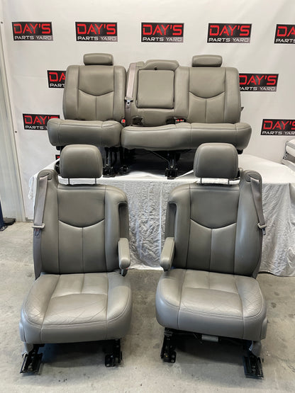 2005 Chevy Avalanche Seats Front and Rear Gray Grey Leather OEM - Day's Parts Yard