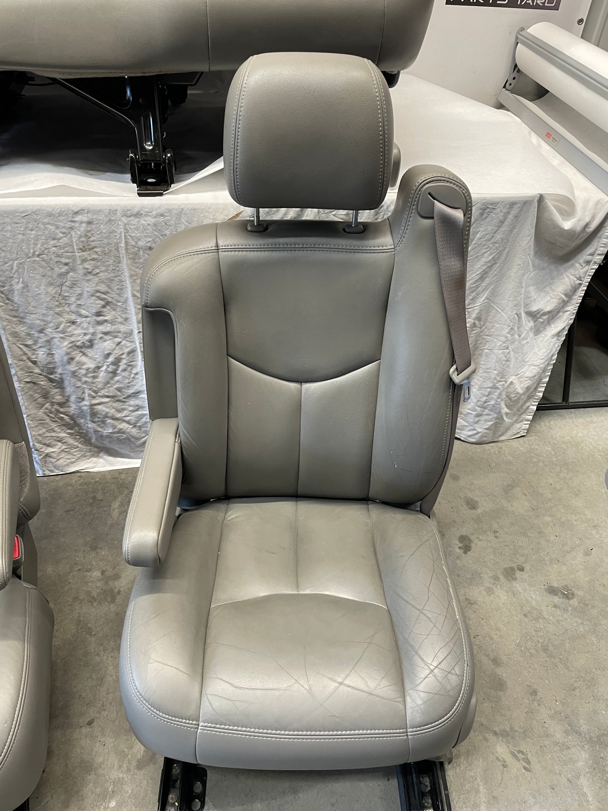 2005 Chevy Avalanche Seats Front and Rear Gray Grey Leather OEM - Day's Parts Yard