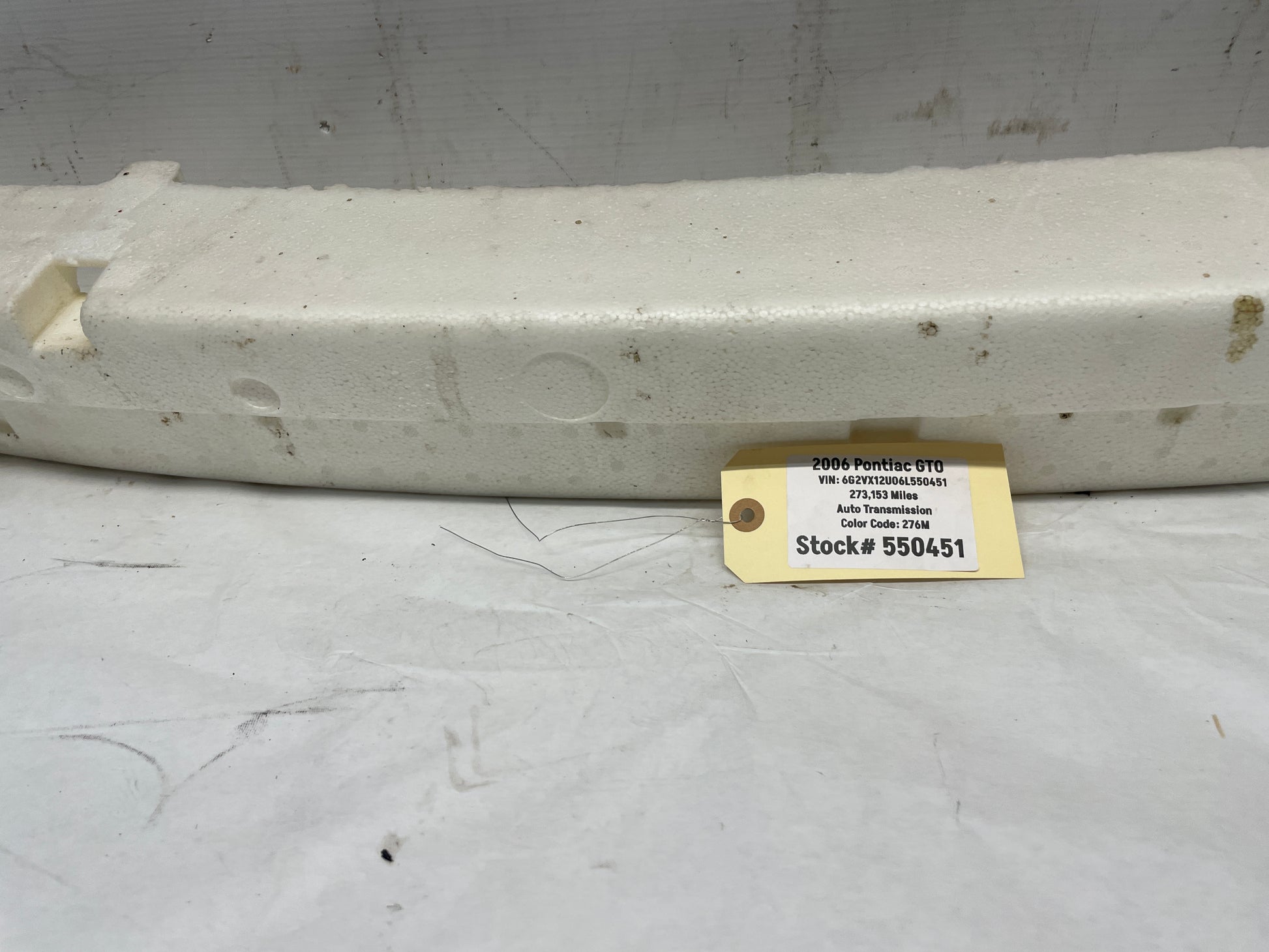 2006 Pontiac GTO Rear Bumper Impact Energy Absorber Foam OEM - Day's Parts Yard