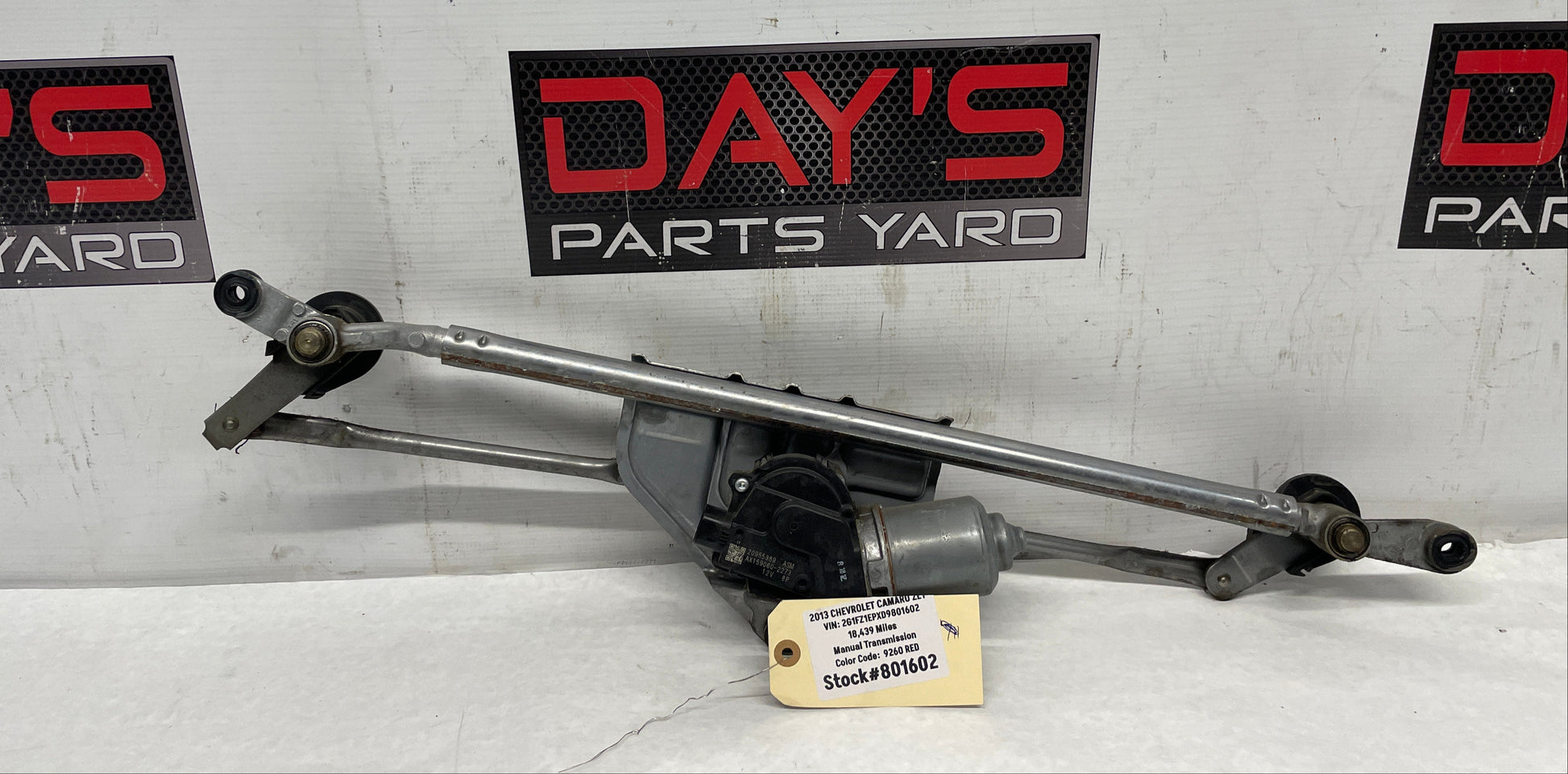 2013 Chevy Camaro ZL1 Windshield Wiper Linkage w/ Motor - Day's Parts Yard