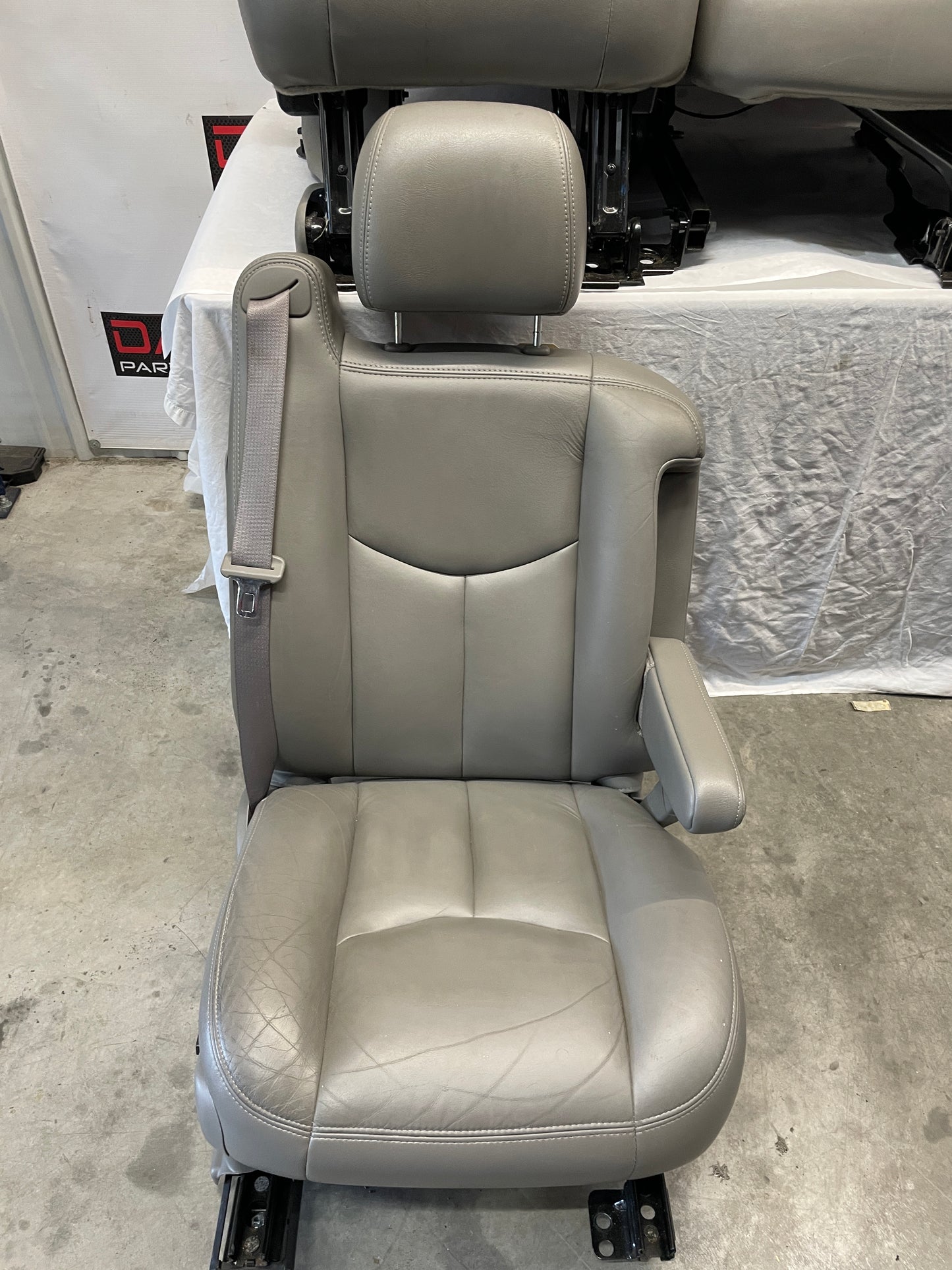 2005 Chevy Avalanche Seats Front and Rear Gray Grey Leather OEM - Day's Parts Yard