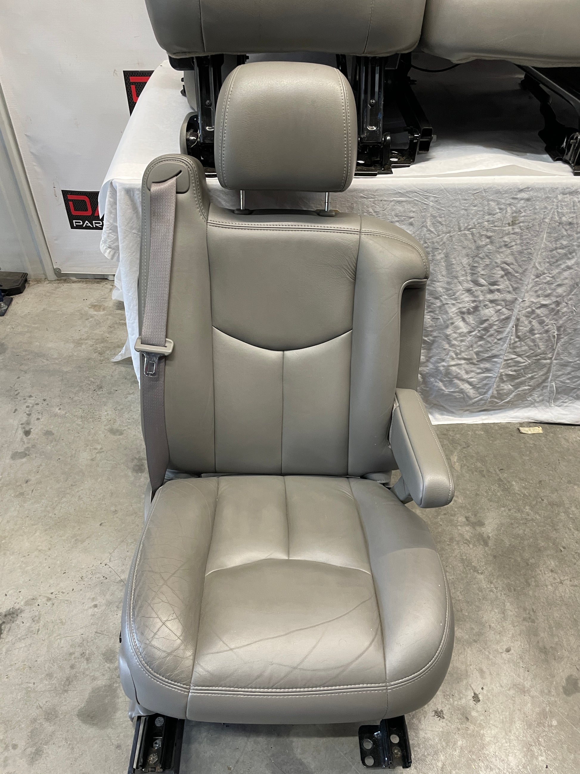 2005 Chevy Avalanche Seats Front and Rear Gray Grey Leather OEM - Day's Parts Yard