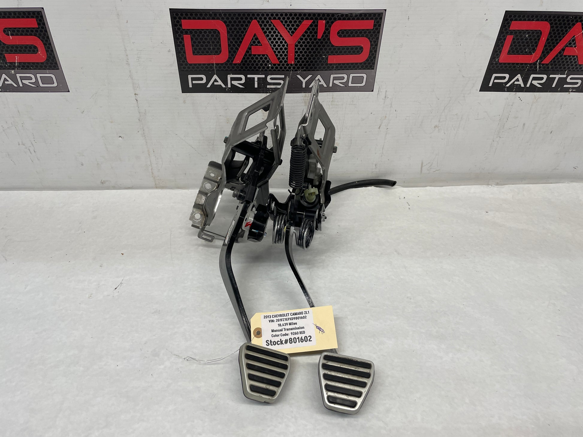 2013 Chevy Camaro ZL1 Manual Transmission Pedal Set Brake & Clutch Assembly OEM - Day's Parts Yard