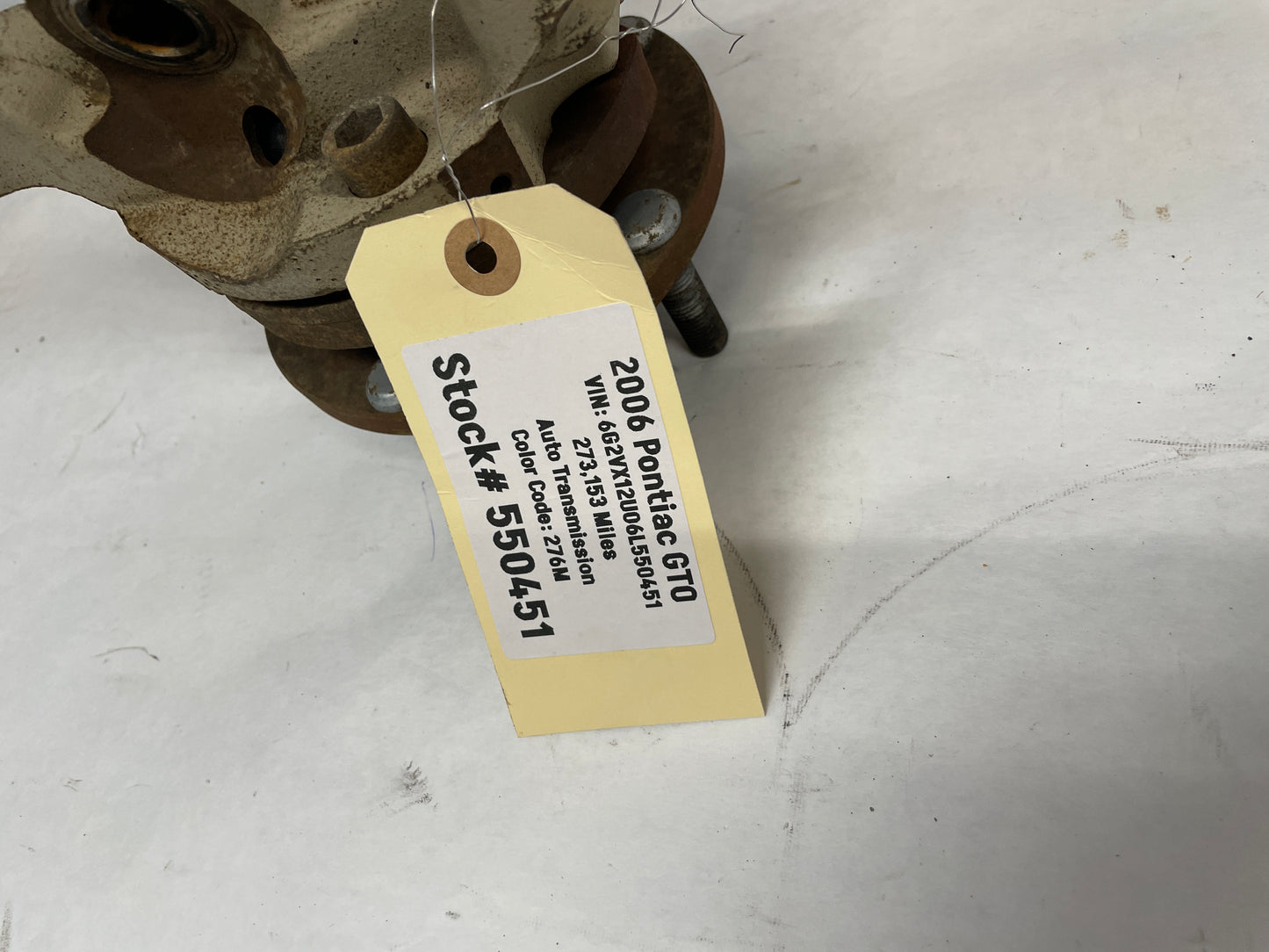 2006 Pontiac GTO LH Driver Front Suspension Spindle Hub Knuckle Assembly OEM - Day's Parts Yard