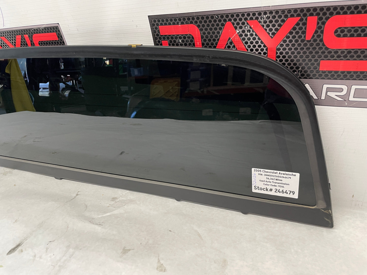 2005 Chevy Avalanche Rear Back Window Glass Heated OEM - Day's Parts Yard