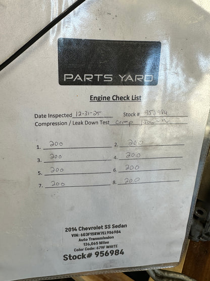 6.2L LS3 Engine 6L80 Automatic Transmission Drivetrain Pullout 415HP