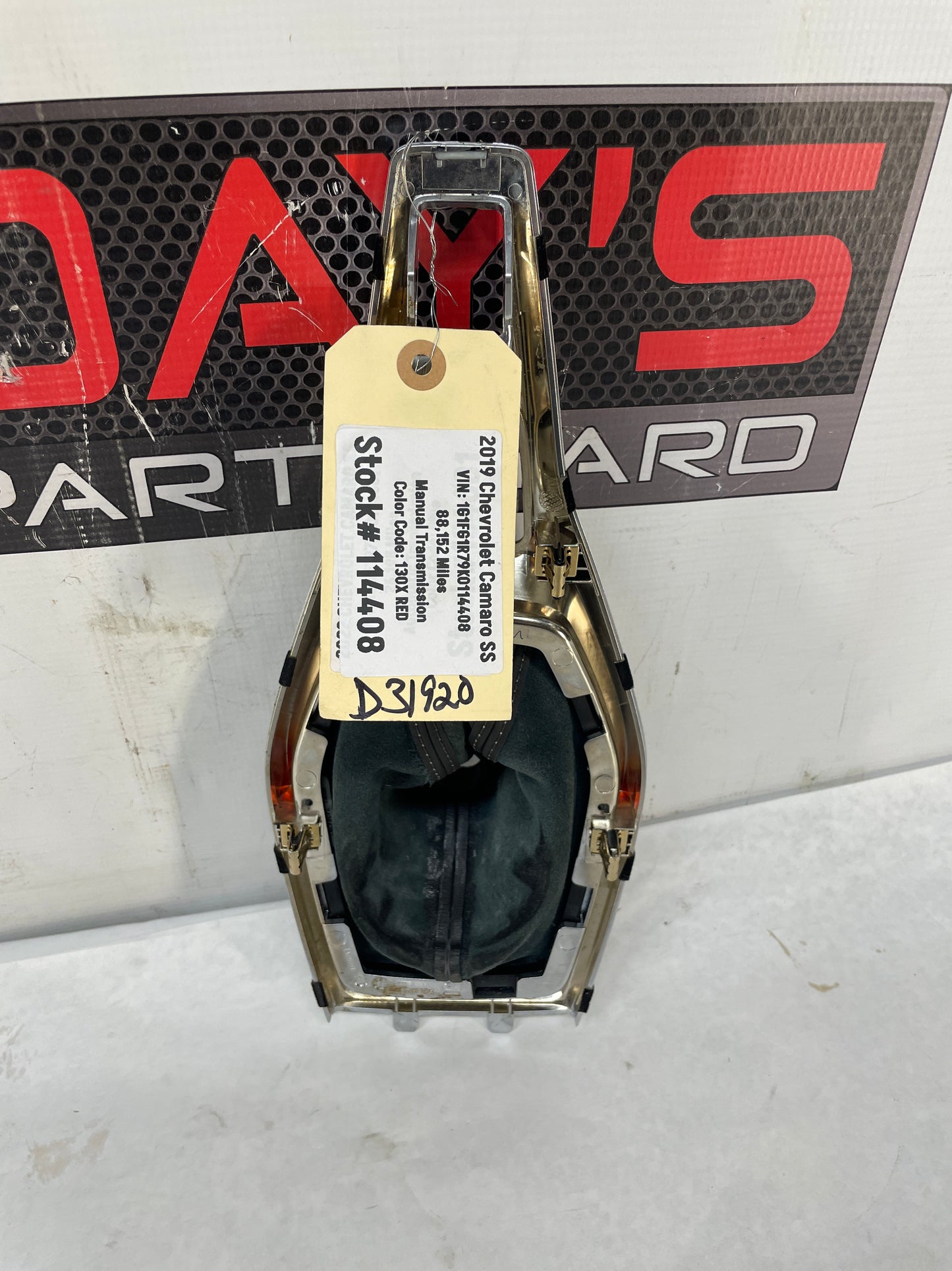 2019 Chevy Camaro SS Shifter Bezel w Black Leather Boot  OEM - Day's Parts Yard