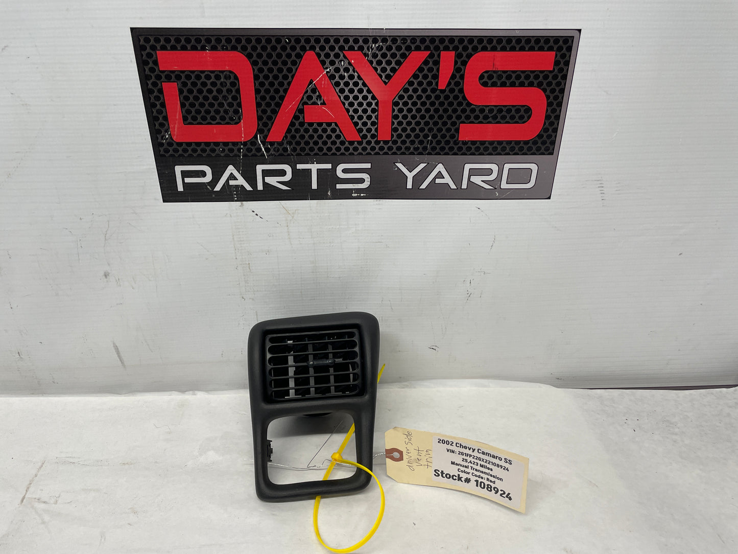 2002 Chevy Camaro SS LH Driver Ebony Black Dash Vent OEM - Day's Parts Yard