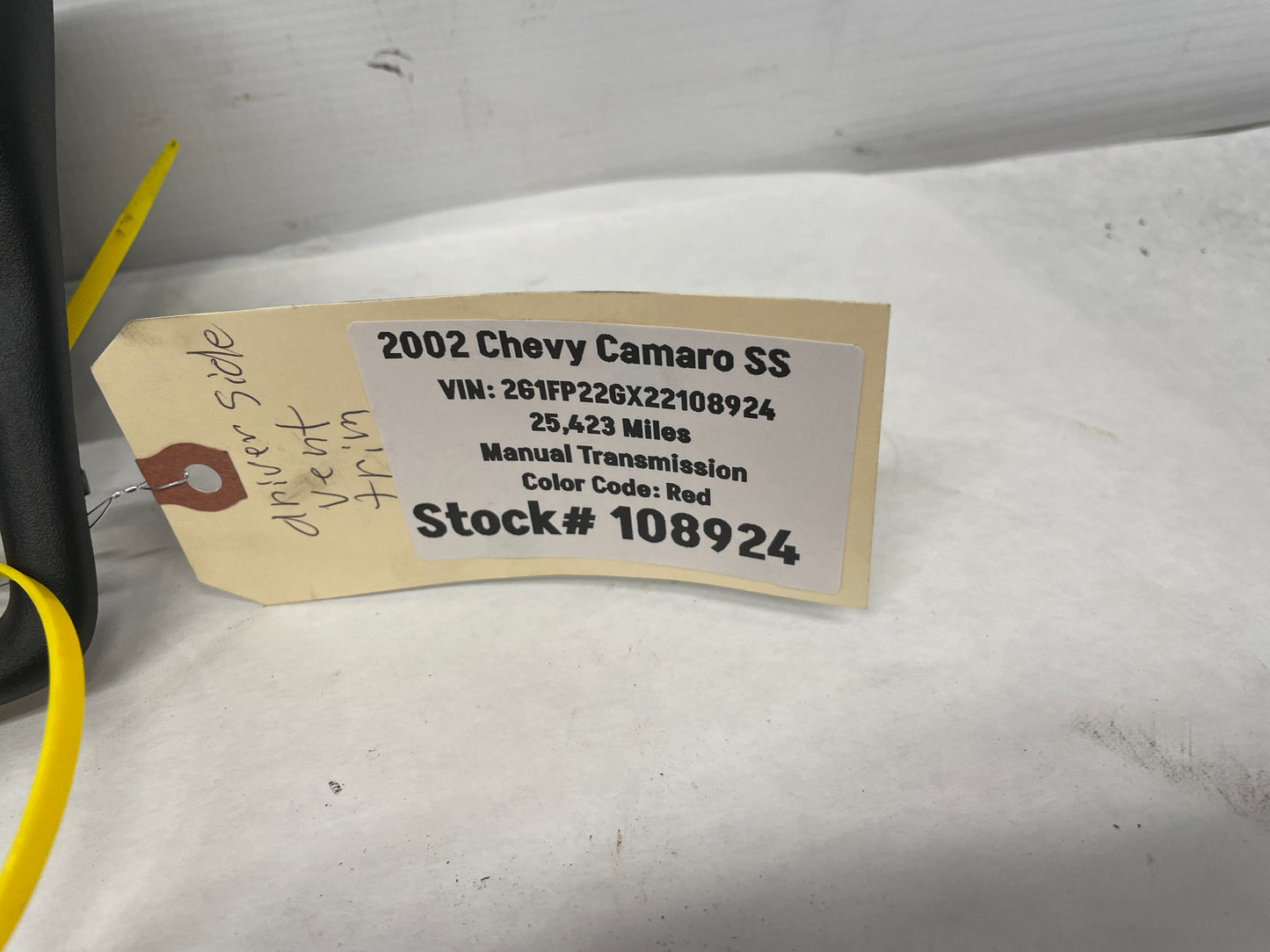 2002 Chevy Camaro SS LH Driver Ebony Black Dash Vent OEM - Day's Parts Yard