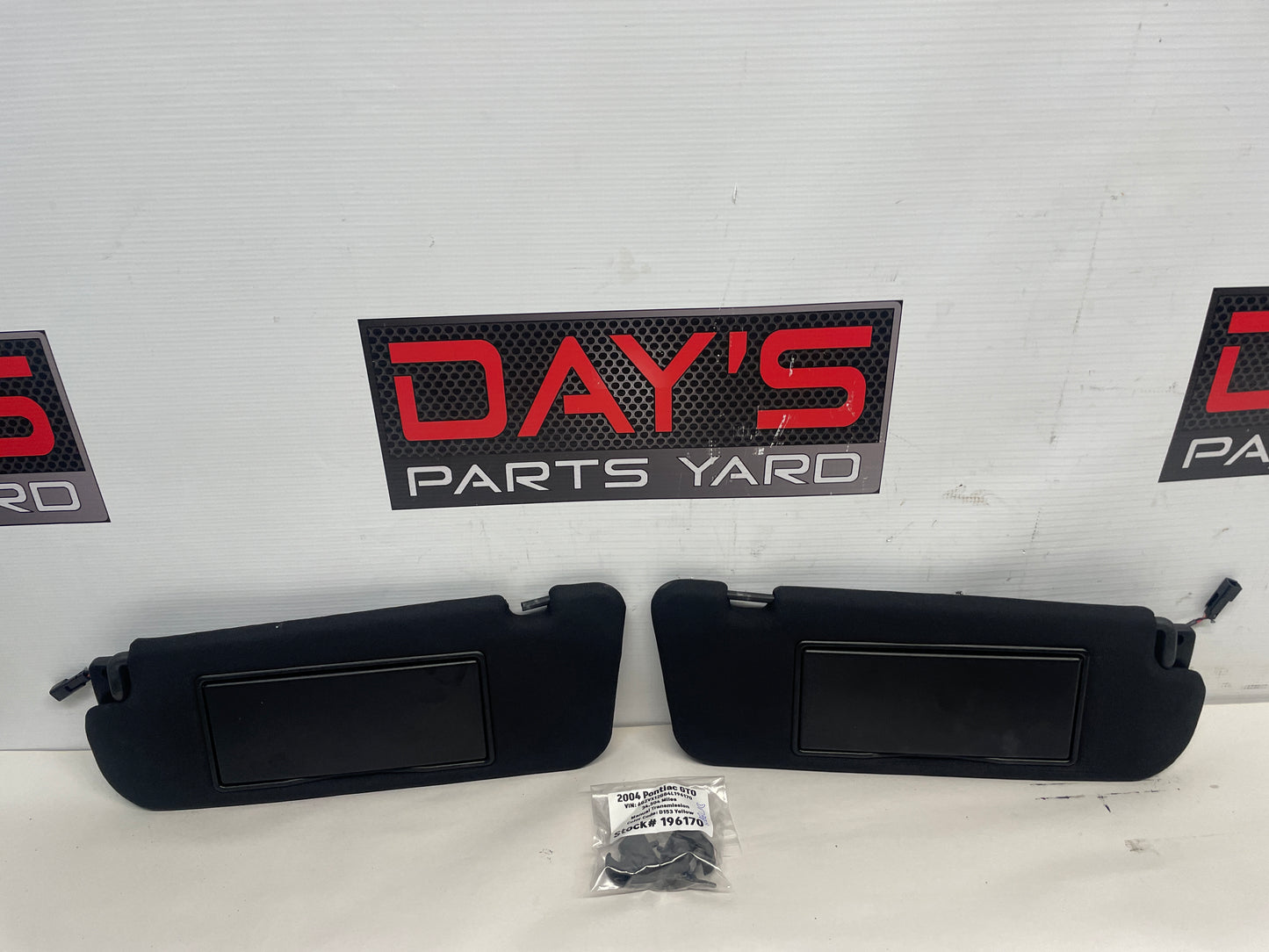 2004 Pontiac GTO RH & LH Sun Visors Sunvisors w/ Clips OEM - Day's Parts Yard