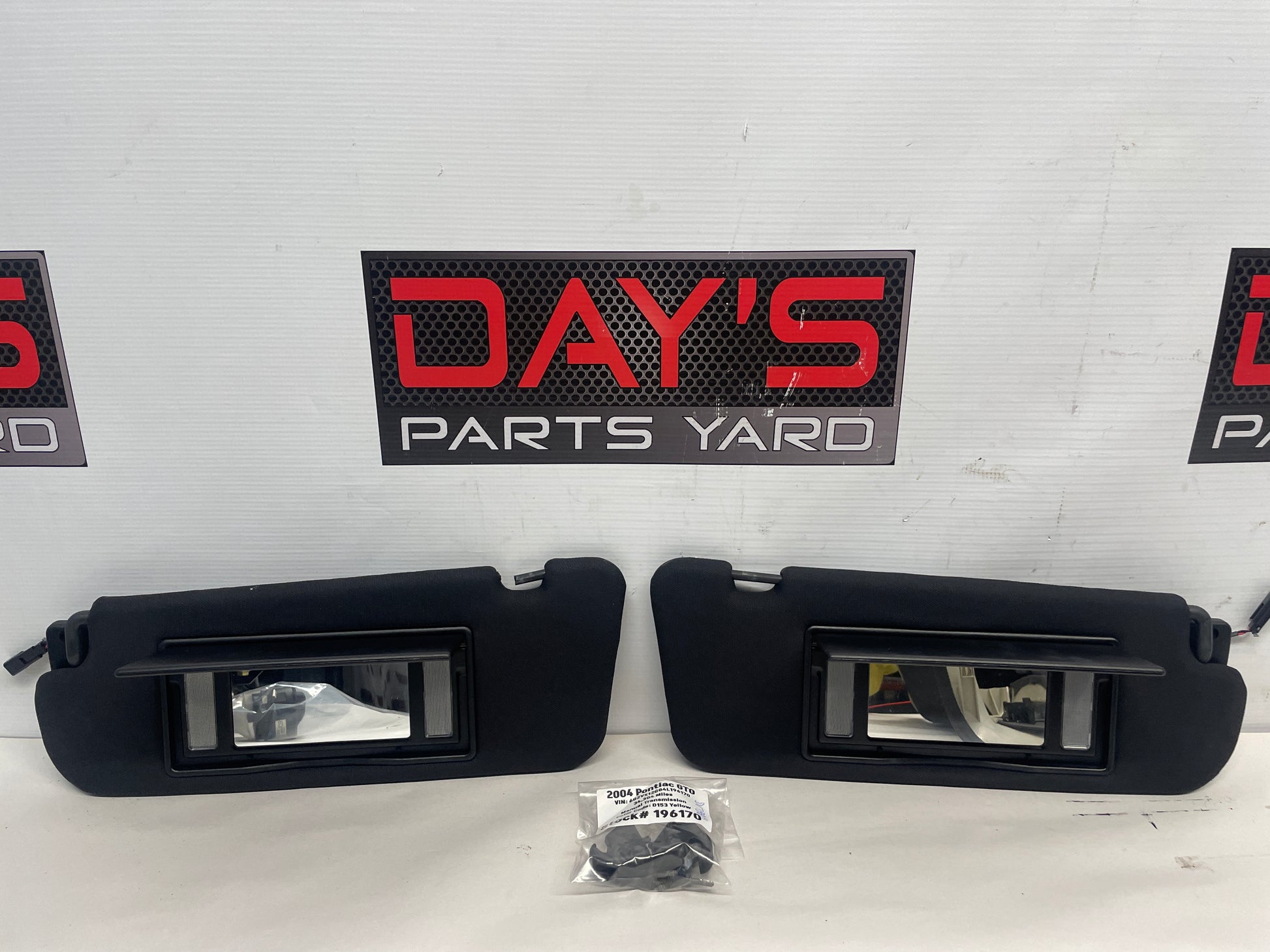 2004 Pontiac GTO RH & LH Sun Visors Sunvisors w/ Clips OEM - Day's Parts Yard