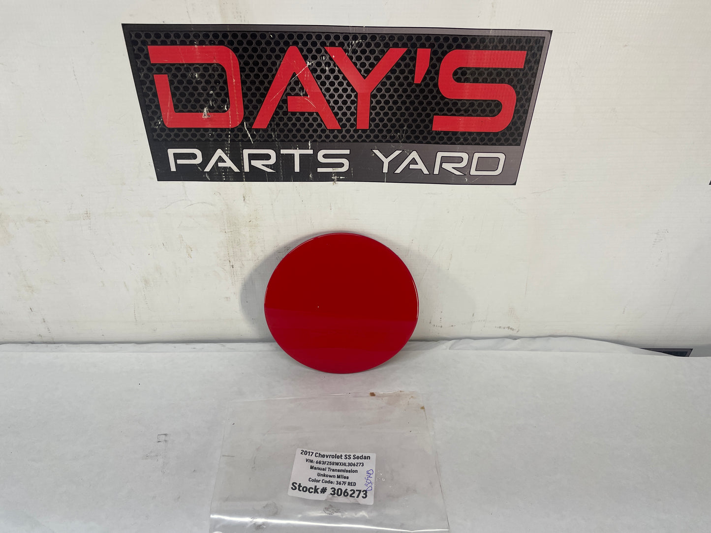 2017 Chevy SS Sedan Fuel Gas Door Cover Lid Red OEM - Day's Parts Yard
