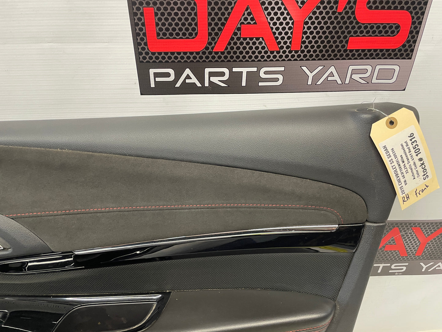 2015 Chevy SS Sedan Front RH Passenger Door Panel OEM - Day's Parts Yard