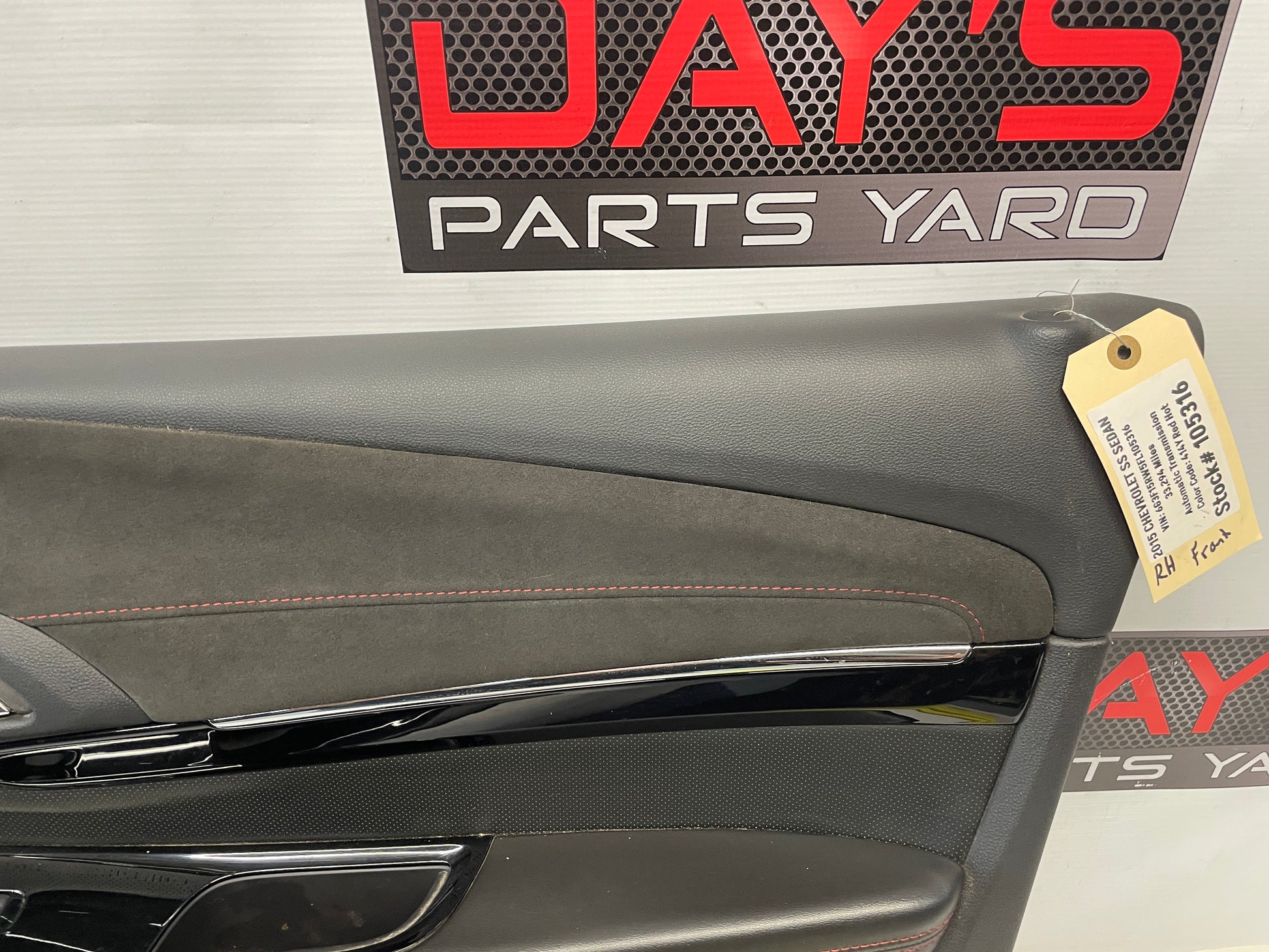 2015 Chevy SS Sedan Front RH Passenger Door Panel OEM - Day's Parts Yard