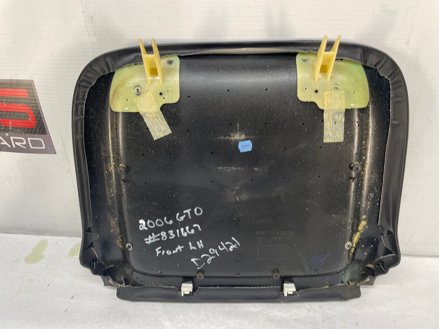 2006 Pontiac GTO LH Driver Front Seat Upper Back Panel Cover Trim Map Pocket Bag OEM