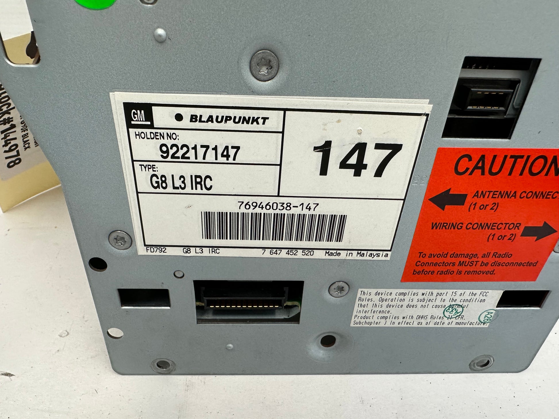 2008 Pontiac G8 GT C/D Radio Receiver Stereo Blaupunkdt Head Unit OEM - Day's Parts Yard