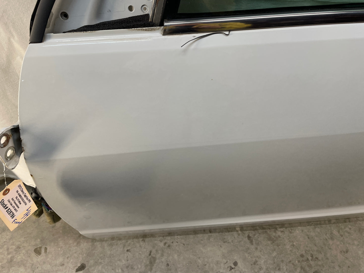 2013 Chevy Caprice PPV LH Driver Front Exterior Door White OEM - Day's Parts Yard