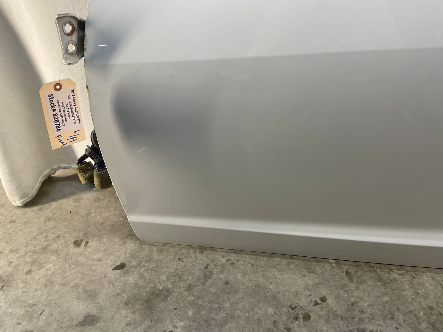 2013 Chevy Caprice PPV LH Driver Front Exterior Door White OEM - Day's Parts Yard