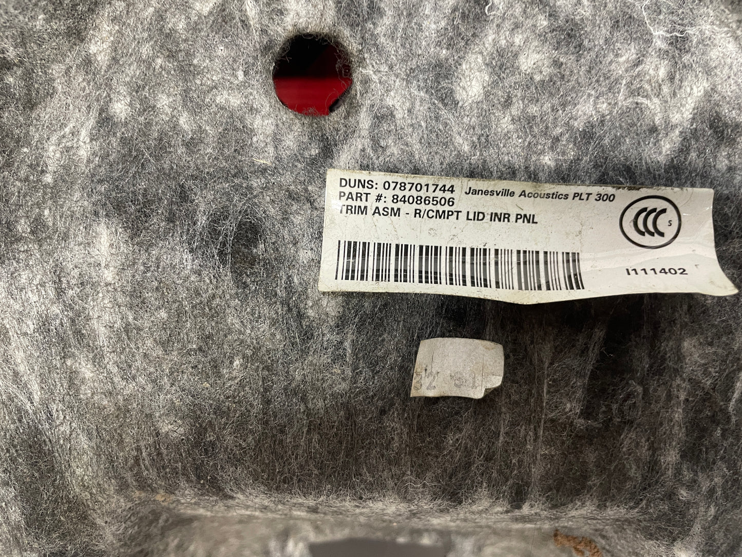 2018 Chevy Camaro 1LE SS Trunk Deck Lid Carpet Felt Liner OEM - Day's Parts Yard