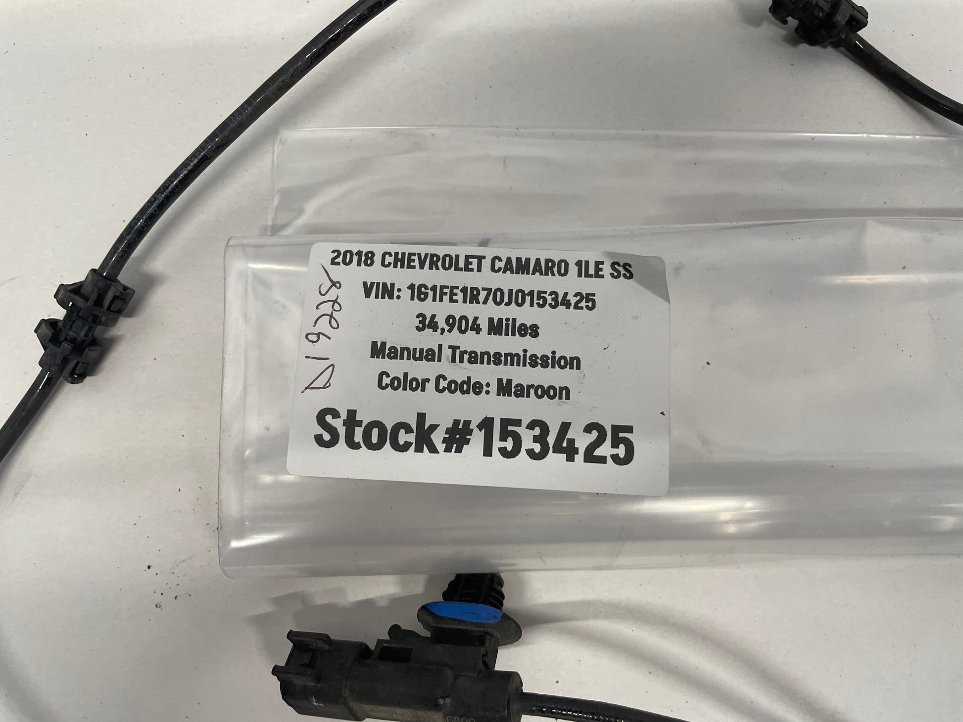 2018 Chevy Camaro 1LE SS LH Driver Front ABS Speed Sensor Wire OEM - Day's Parts Yard