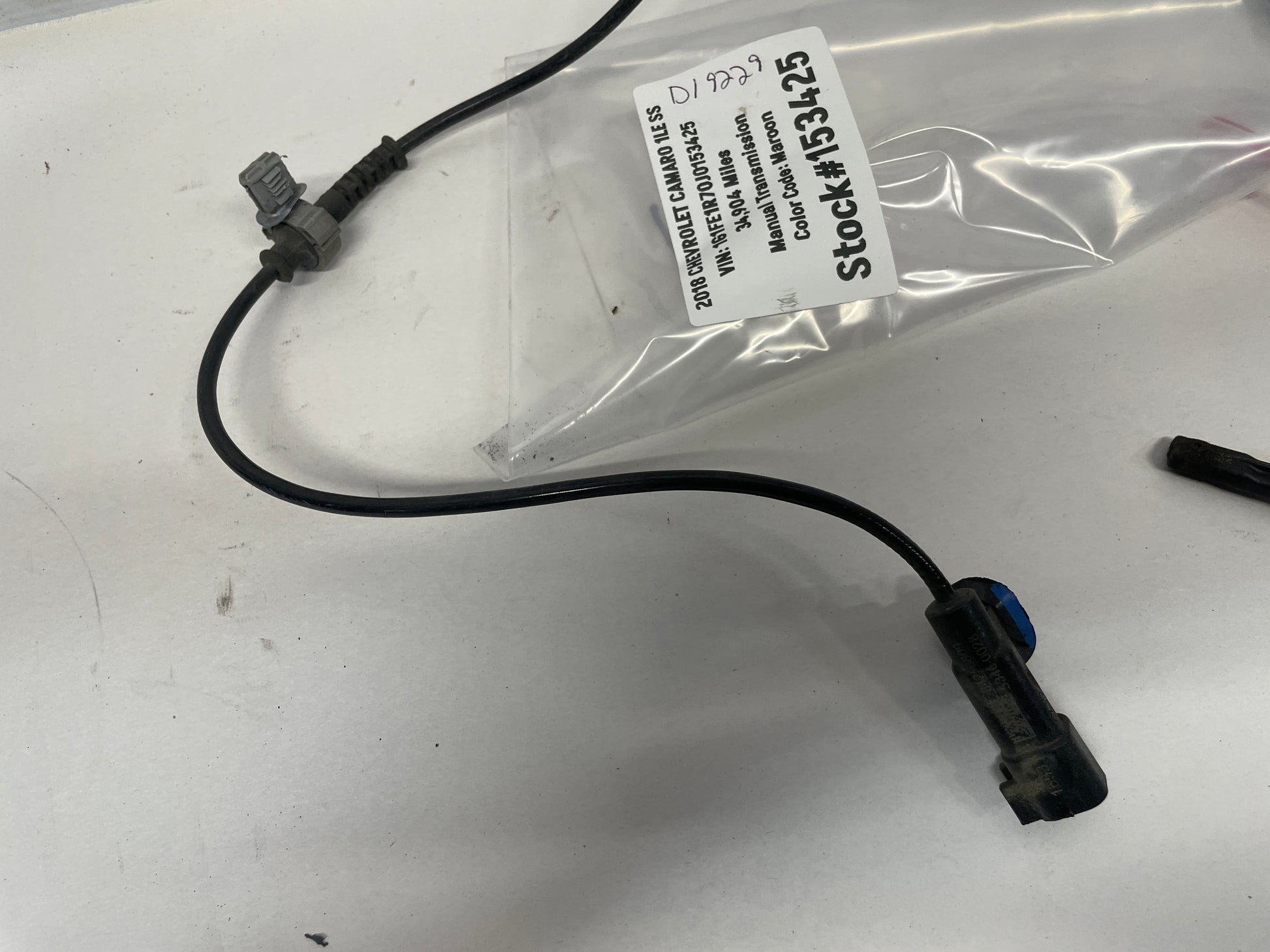 2018 Chevy Camaro 1LE SS RH Passenger Front ABS Speed Sensor Wire OEM - Day's Parts Yard