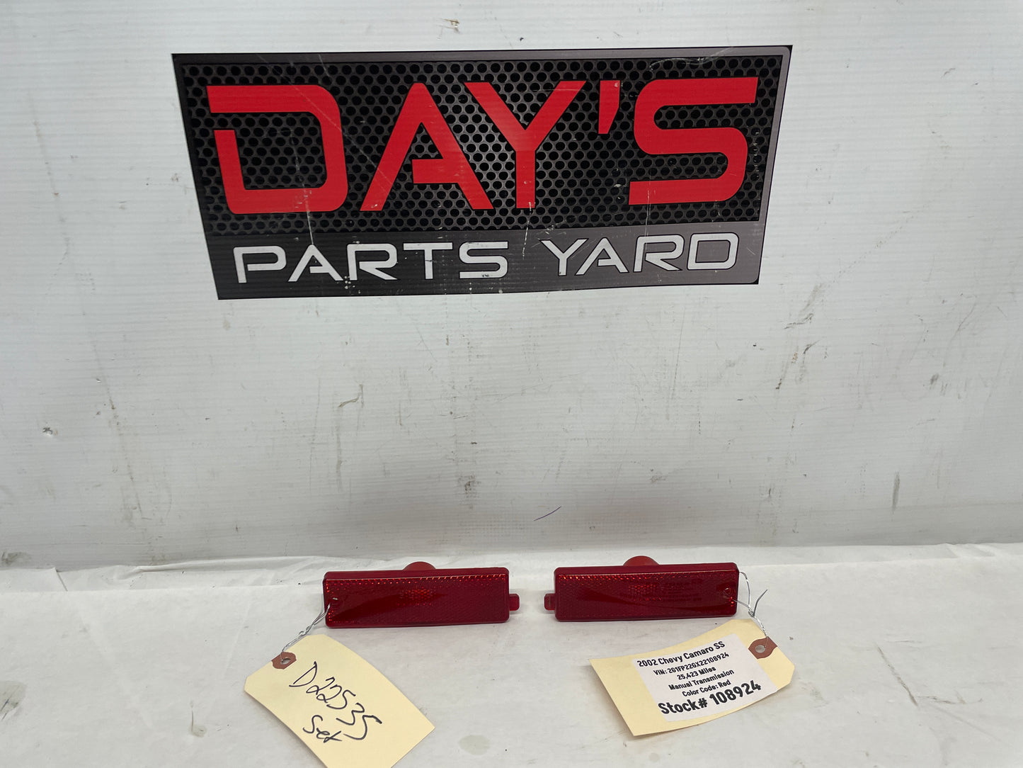 2002 Chevy Camaro SS RH & LH Rear Bumper Side Marker Light Housing OEM - Day's Parts Yard