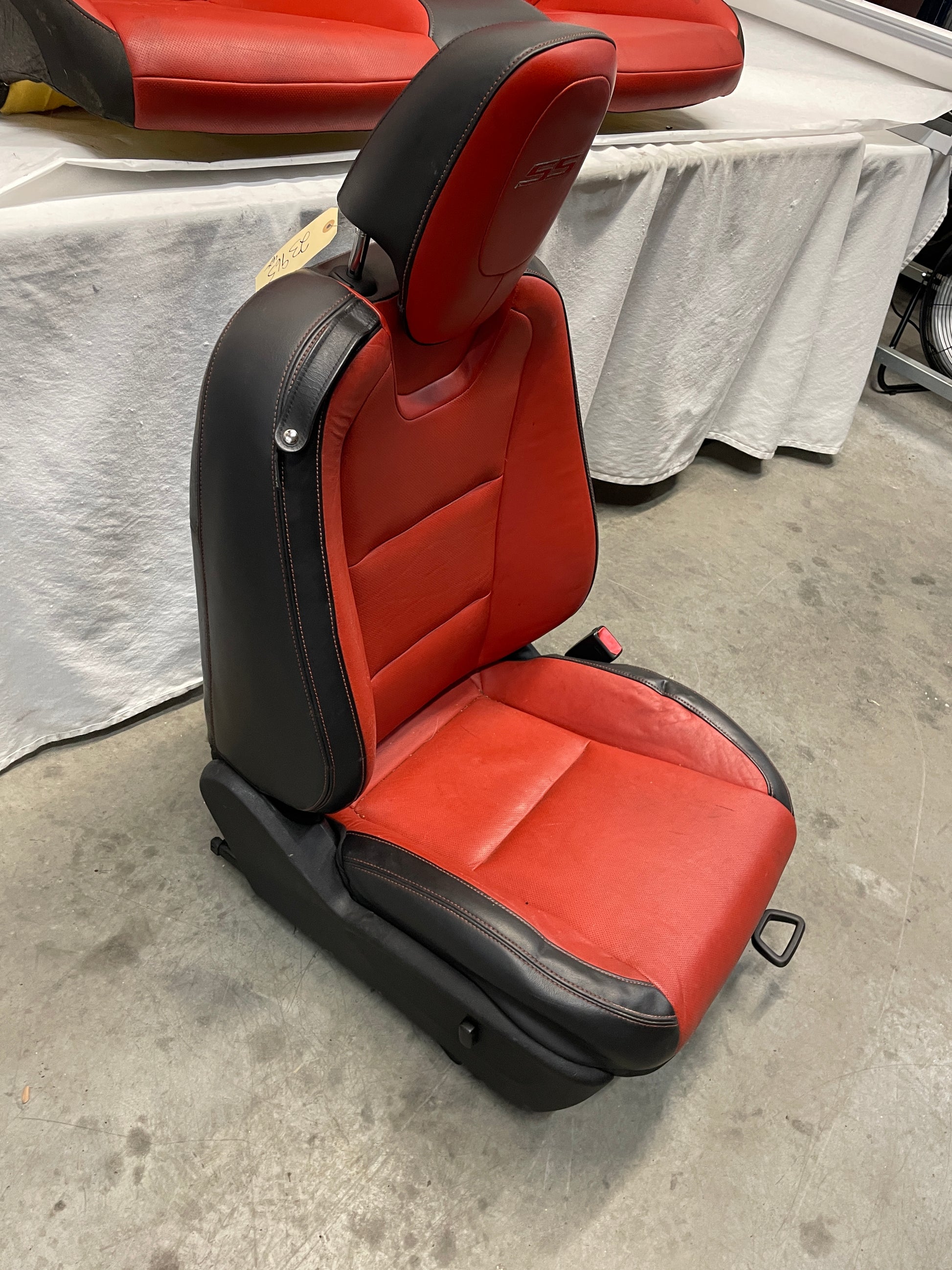2010 Chevy Camaro SS Seats Fronts and Rears Black and Orange Leather OEM - Day's Parts Yard