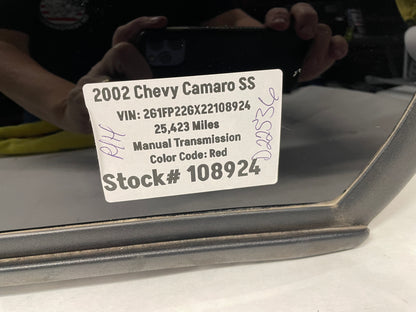 2002 Chevy Camaro SS RH Passenger T-Top Glass Window Roof Assembly OEM - Day's Parts Yard