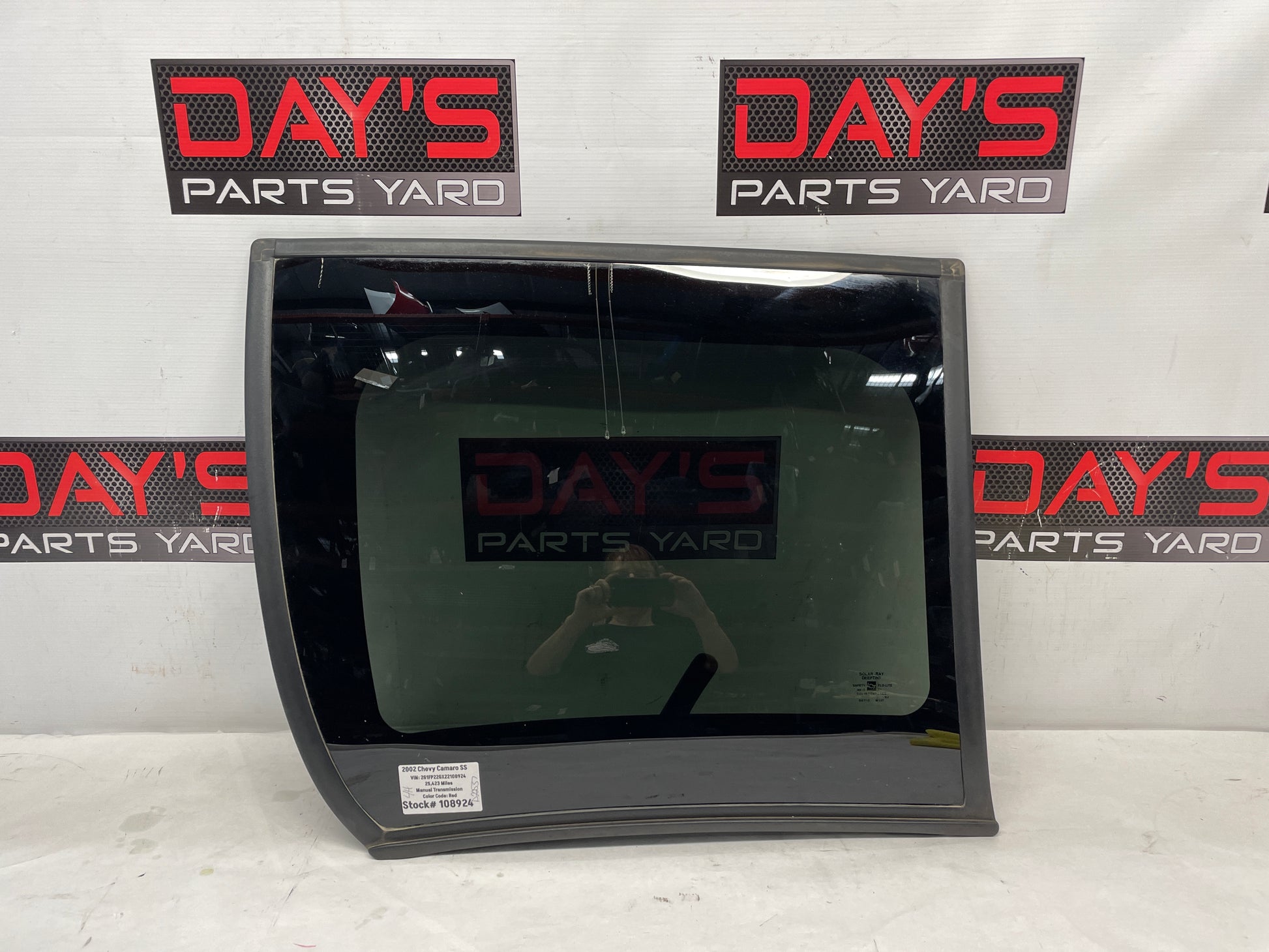 2002 Chevy Camaro SS LH Driver T-Top Glass Window Roof Assembly OEM - Day's Parts Yard