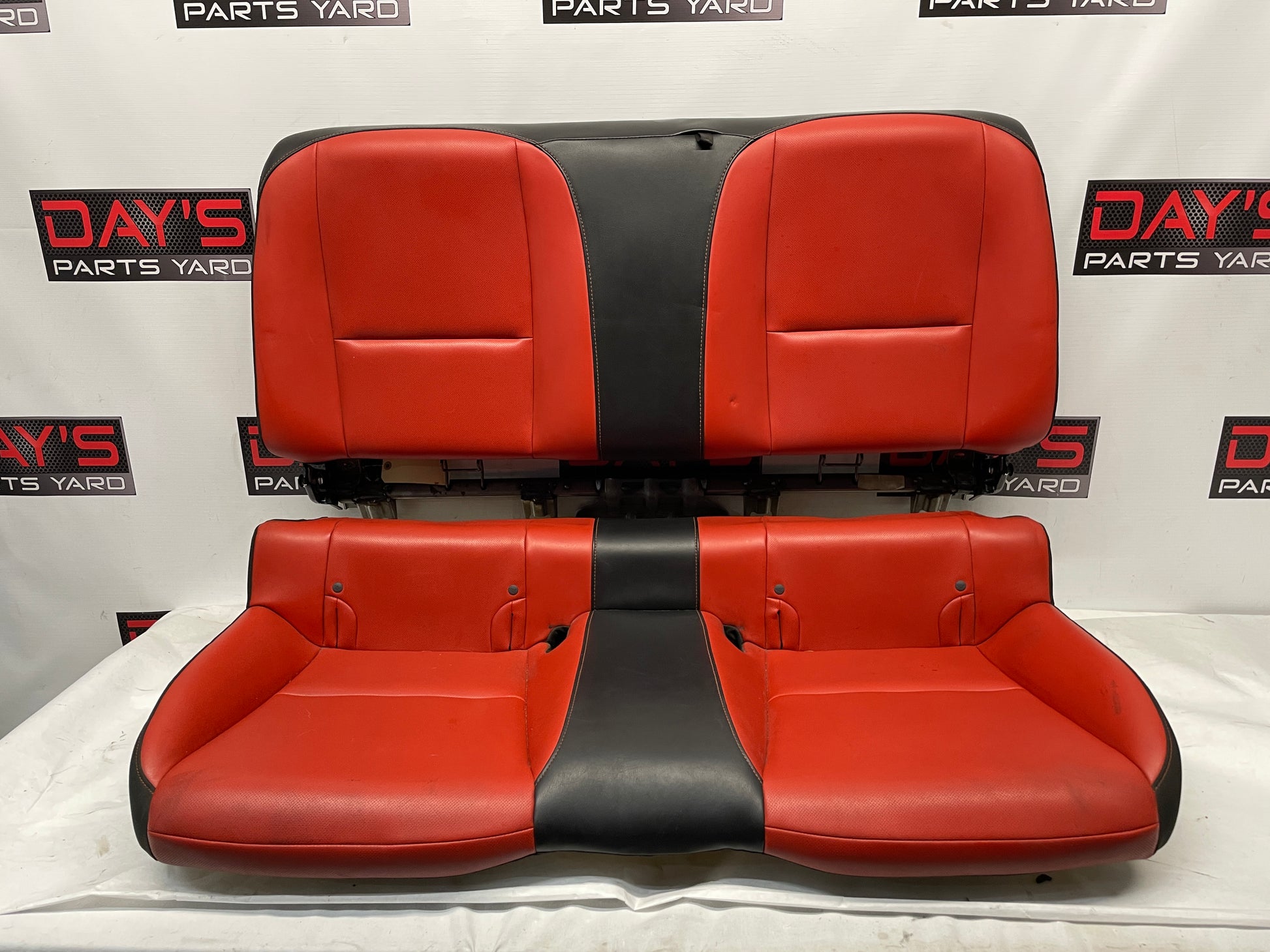 2010 Chevy Camaro SS Seats Fronts and Rears Black and Orange Leather OEM - Day's Parts Yard