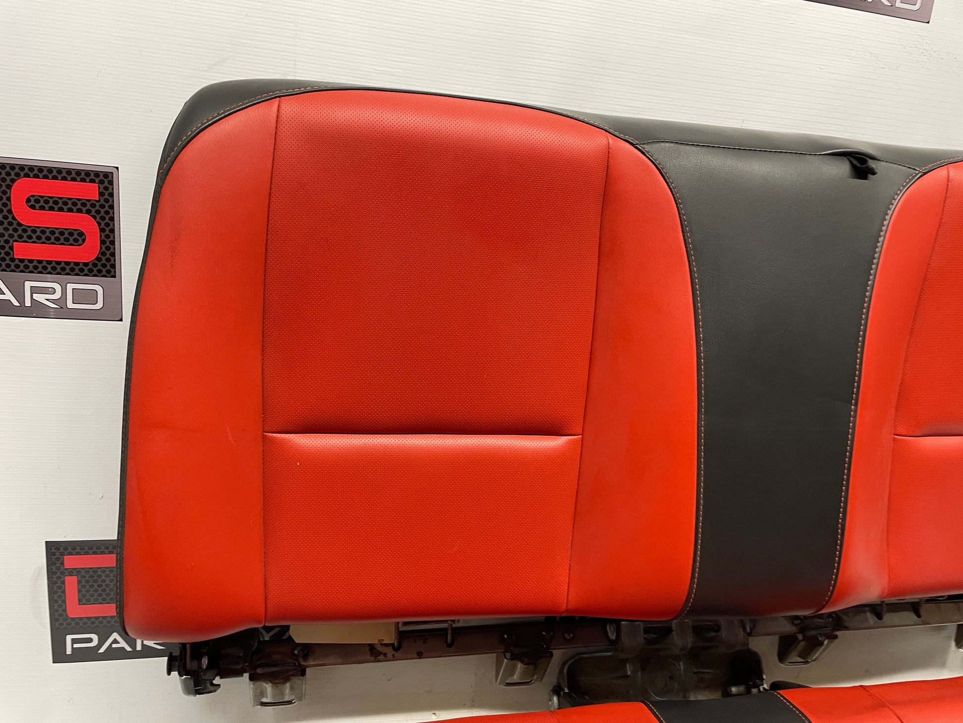 2010 Chevy Camaro SS Seats Fronts and Rears Black and Orange Leather OEM - Day's Parts Yard