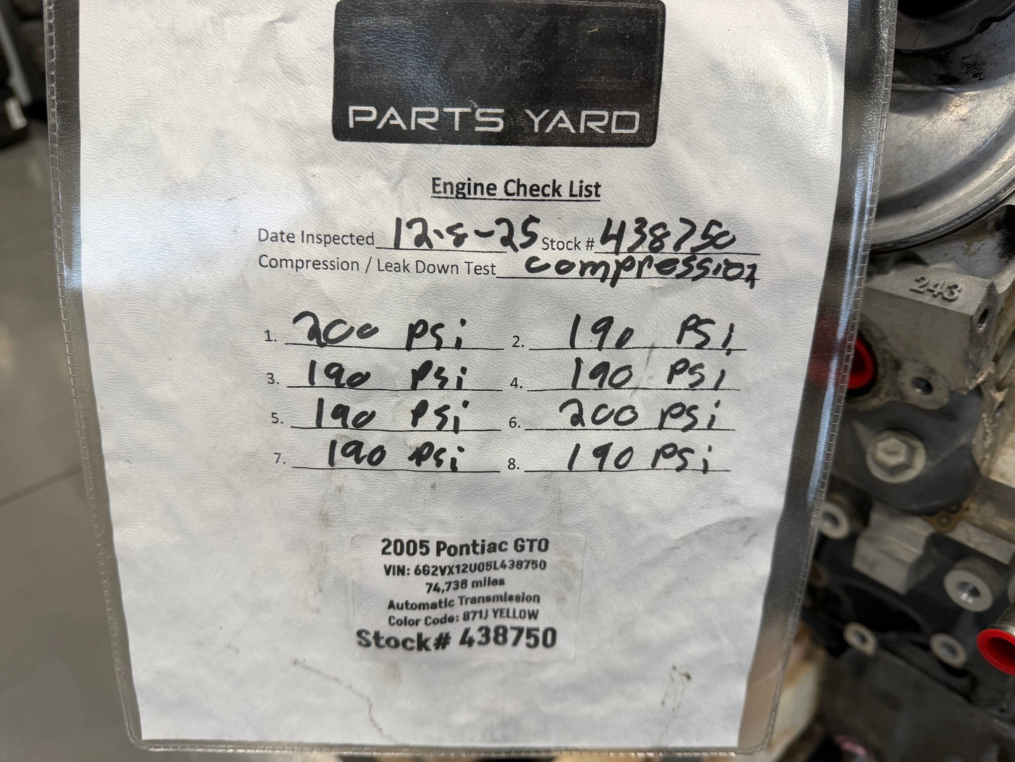 2005 Pontiac GTO 6.0 LS2 Engine Motor Drivetrain Pullout 400HP 74k