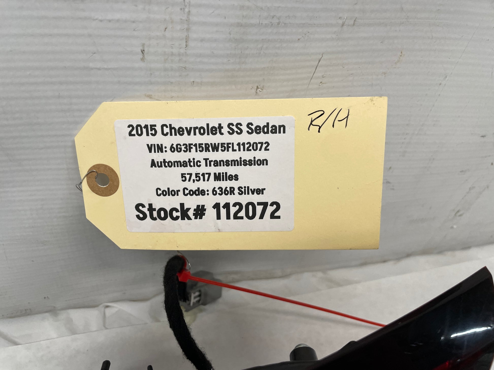 2015 Chevy SS Sedan RH Passenger Inner Tail Light Taillight Lamp OEM - Day's Parts Yard