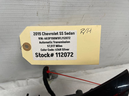 2015 Chevy SS Sedan RH Passenger Inner Tail Light Taillight Lamp OEM - Day's Parts Yard