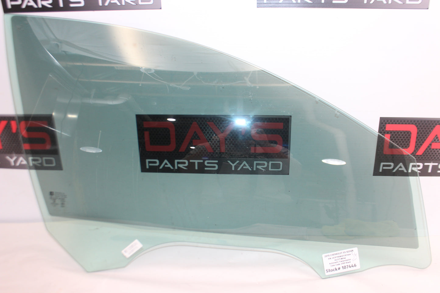 2015 Chevy SS Sedan Front RH Passenger Door Window Glass OEM