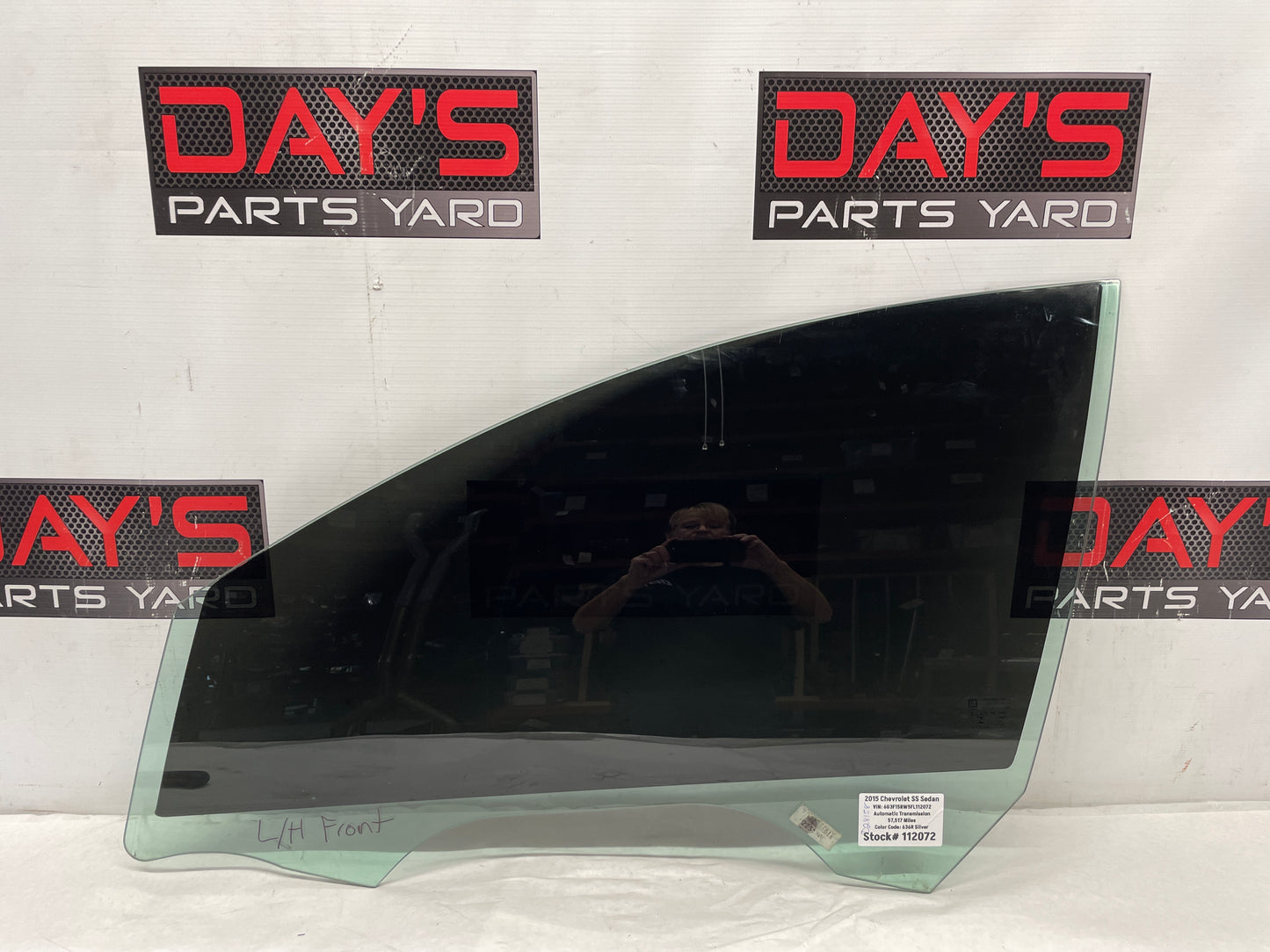 2015 Chevy SS Sedan LH Driver Front Door Window Glass OEM - Day's Parts Yard