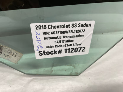 2015 Chevy SS Sedan LH Driver Front Door Window Glass OEM - Day's Parts Yard