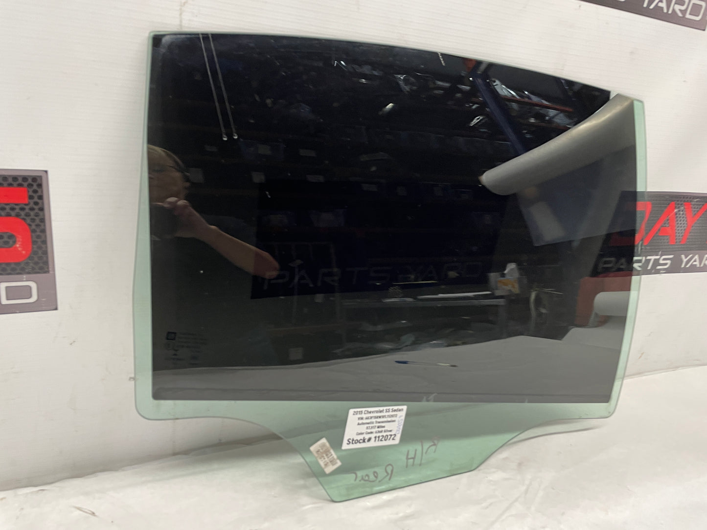 2015 Chevy SS Sedan RH Passenger Rear Door Window Glass OEM - Day's Parts Yard