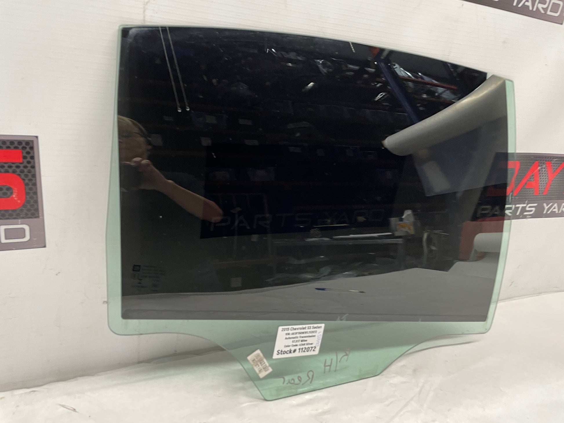 2015 Chevy SS Sedan RH Passenger Rear Door Window Glass OEM - Day's Parts Yard