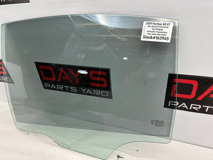 2009 Pontiac G8 GT Rear LH Driver Door Window Glass OEM - Day's Parts Yard