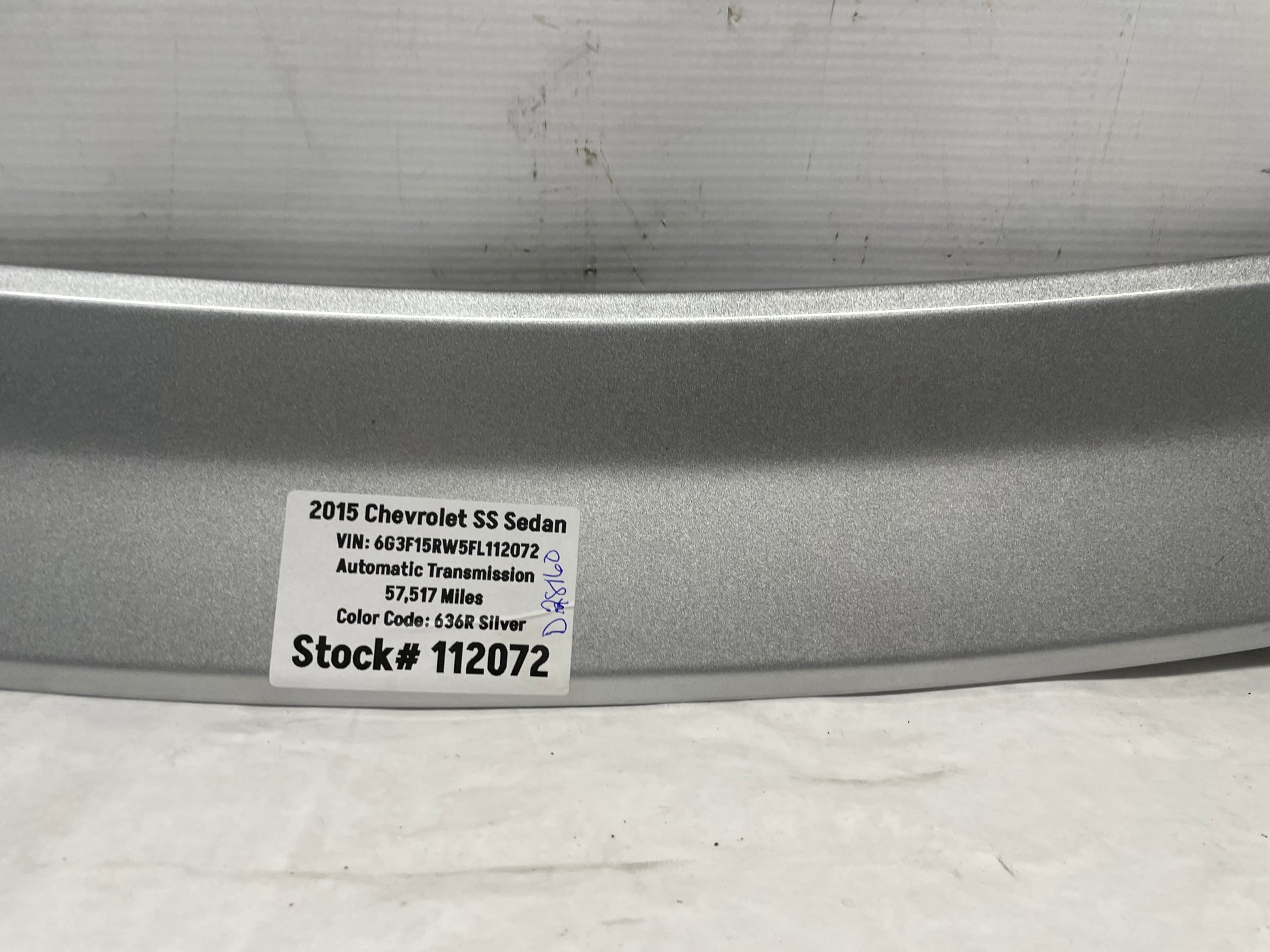 2015 Chevy SS Sedan Trunk Deck Lid Spoiler Wing OEM - Day's Parts Yard