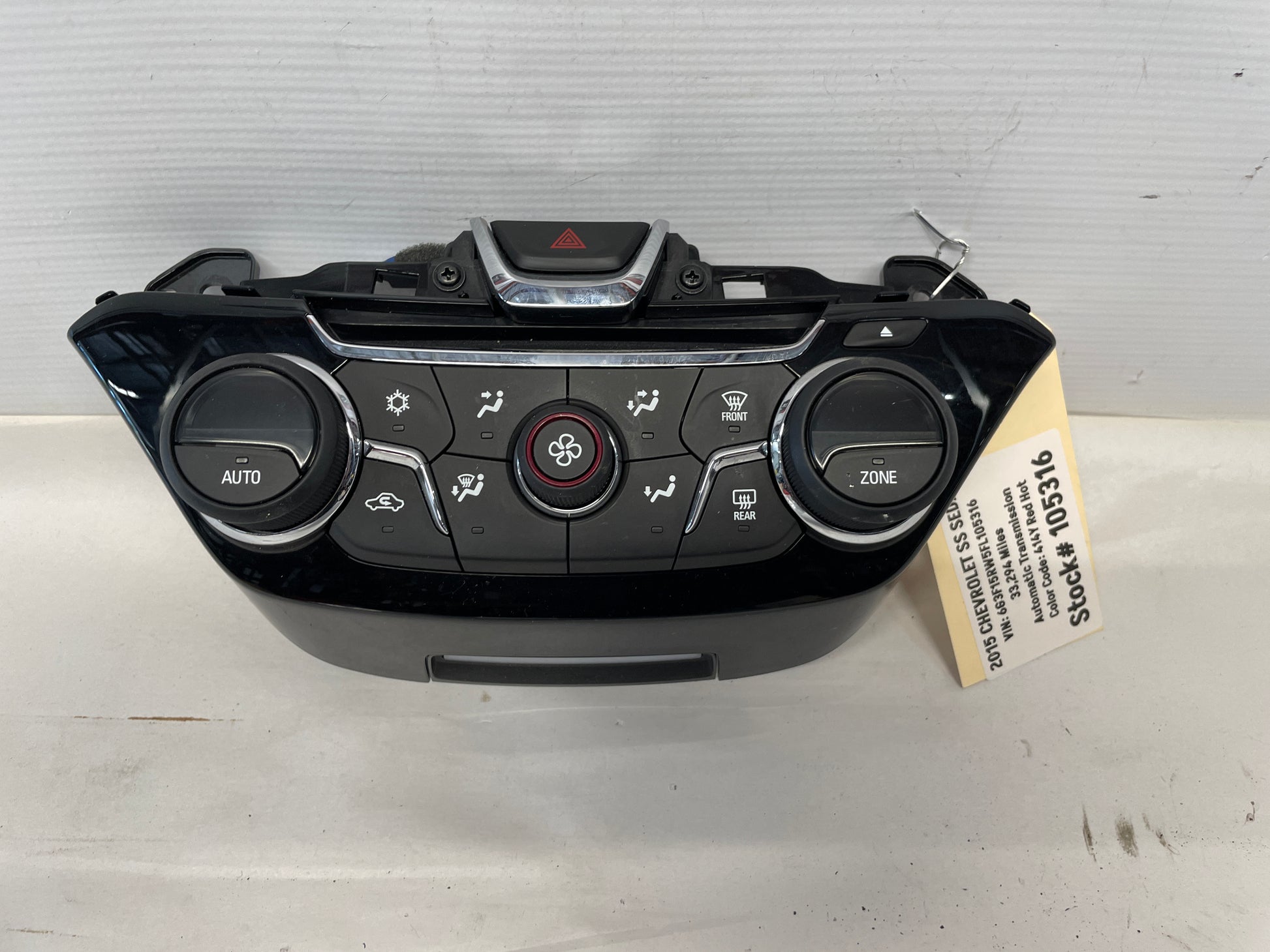 2015 Chevy SS Sedan HVAC Heat & A/C Control Unit OEM - Day's Parts Yard